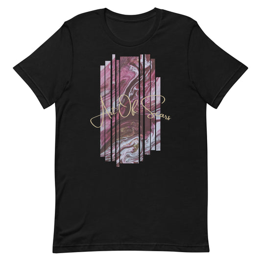 Red Abstract Line Art Framed (Black T-Shirt Design) by Art of Scars - Viral HD Shop