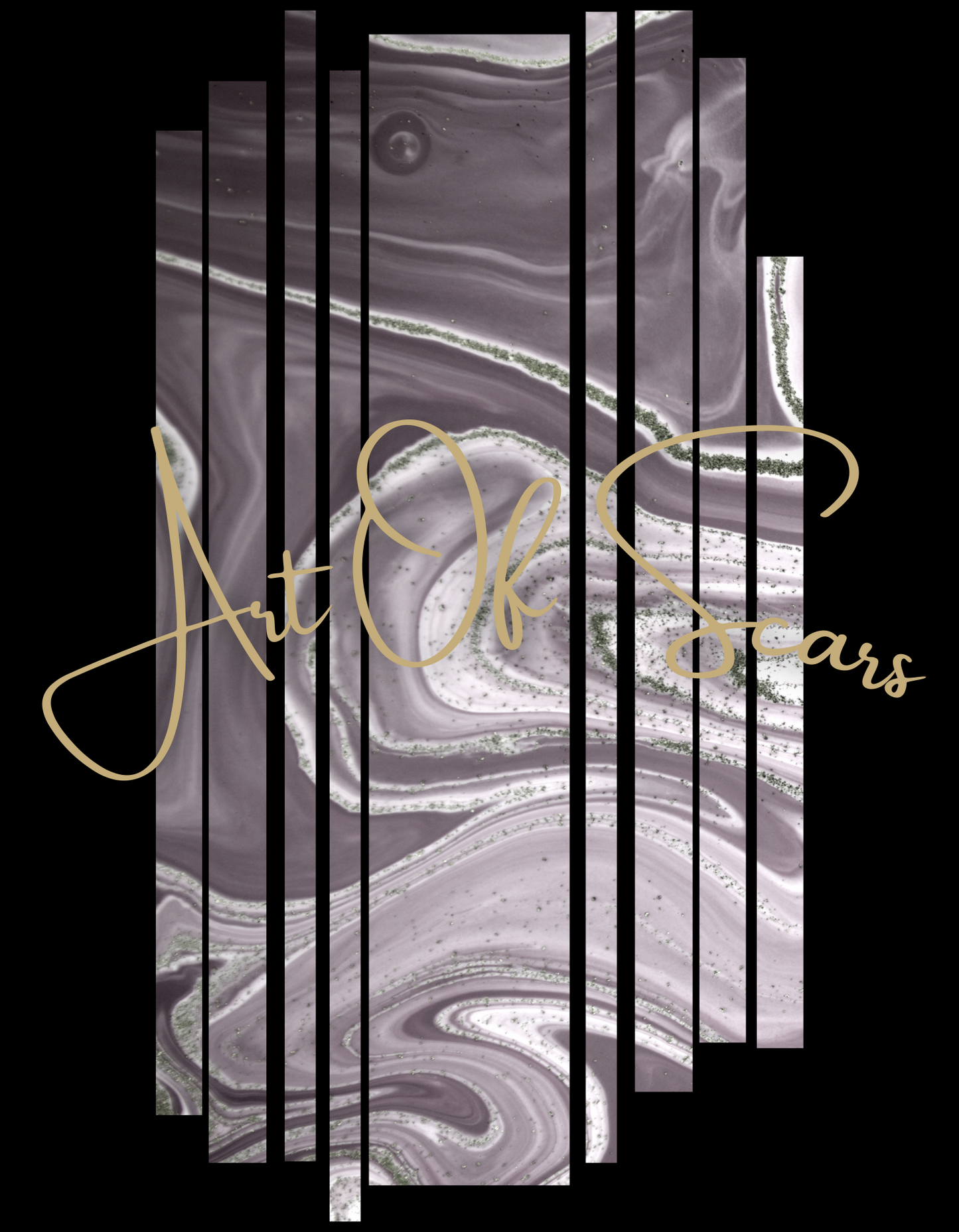 Grey Abstract Line Art Framed (Black T-Shirt Design) by Art of Scars