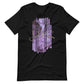 Purple Abstract Line Art Framed (Black T-Shirt Design) by Art of Scars